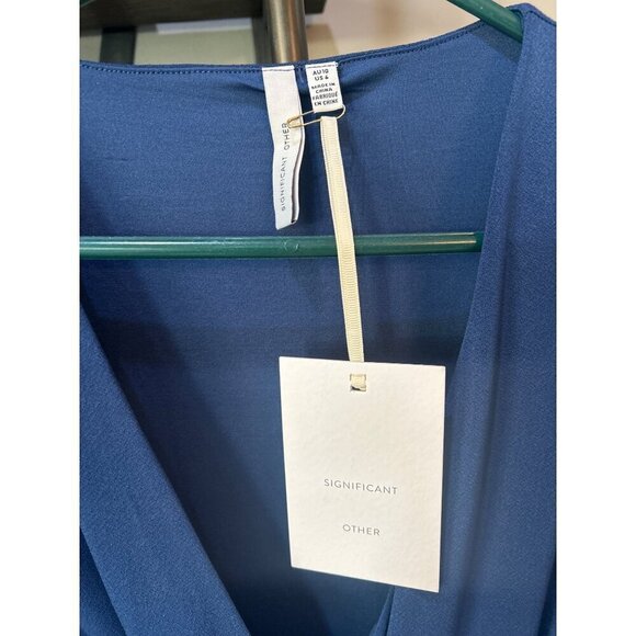 Significant Other Audrey Midi Dress Indigo Womens Size 6 - Picture 9 of 12